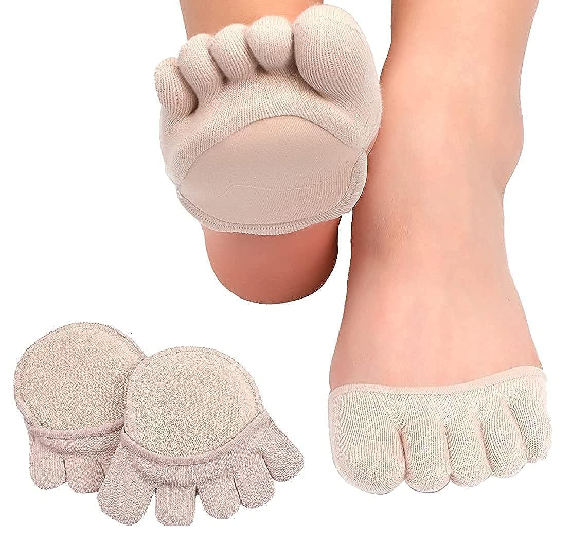 Five-Finger Toe Separator Socks - Women's Breathable No-Show Half Socks