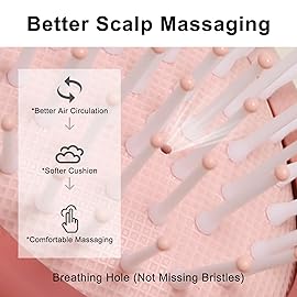 RHOS Mini Hair Brush for Women,Men and Kids, Travel Size Hair Brush for Purse & Pocket, Small Cushion Paddle Brush with Soft Bristles(1 Pack-Red Gradient)