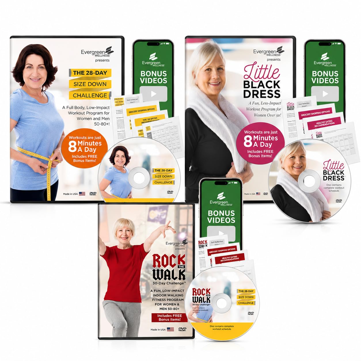 Amazon.com: Evergreen Wellness Senior Fitness DVD Bundle – 28 Day