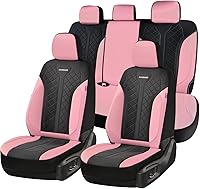 Vista 39 de Coverado Fundas de asiento delantero, fundas de asiento beige, 2 asientos, protectores de cuero para automóvil, paquete de 2, fundas de asiento