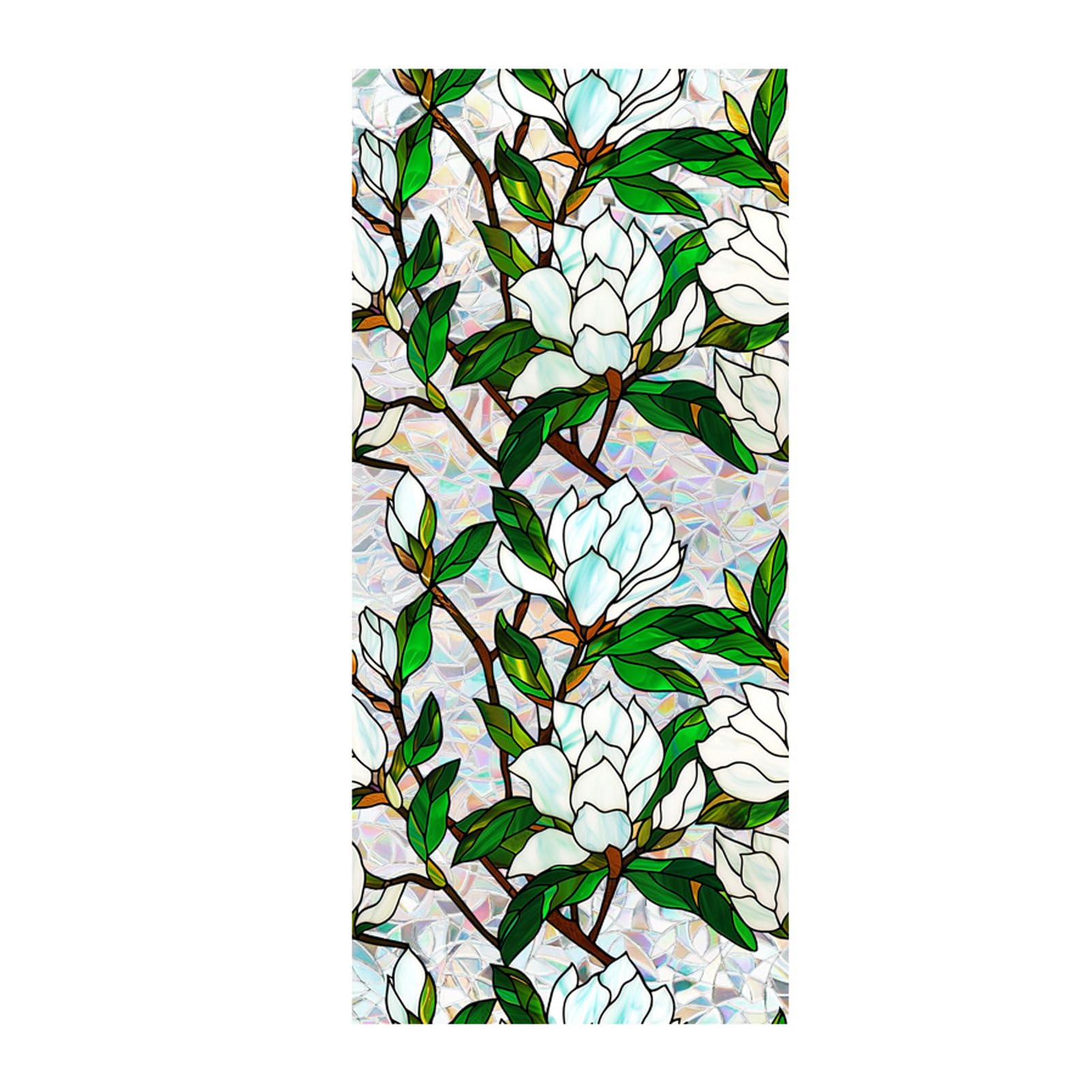 PIXZCSA Decorative Flowers Static Window Film Glass Clings Stickers Home Office Living Room Bedroom Decor 93 X 37 Inches, XCBL031, 43 * 100cm