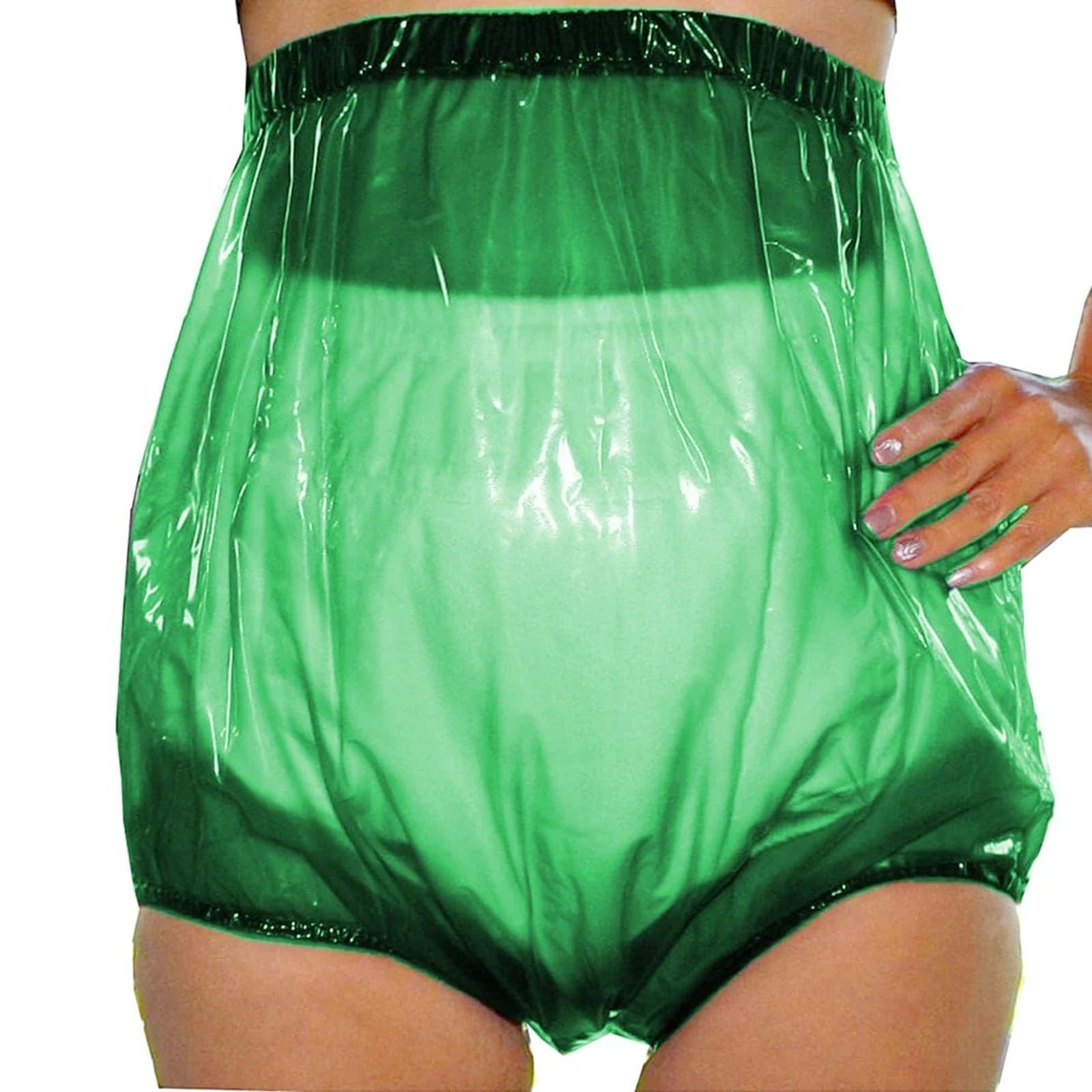 Braguitas Unisex para La Incontinencia, De Talle Alto, Transparentes, Extra Grandes E Impermeables, Cubrepañales para Adultos Tipo Hospital, Plástico LavableGreen,7XL