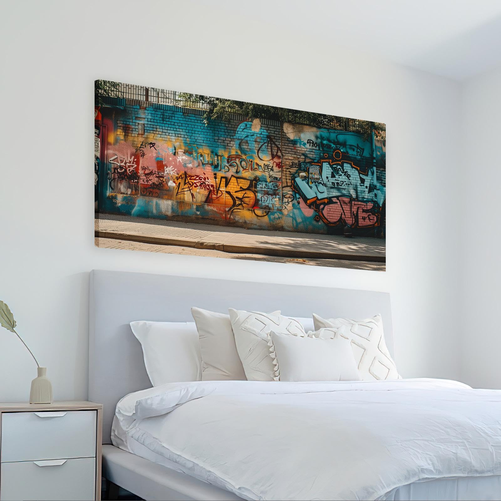 Affiche Banksy graffiti encadrée de 40x80cm pour mur vide - 8