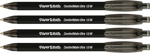 Miniatura 2 de Paper Mate ComfortMate - Bolígrafos ultra retráctiles, punta media (0.039 pulgadas), color negro, paquete de 4