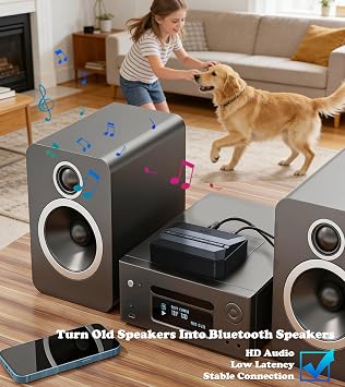KAIY Bluetooth Receiver for Home Stereo, AUX RCA Bluetooth Adapter