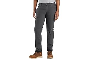 Women's Rugged Flex Relaxed Fit Canvas Fleece Lined Work Pants