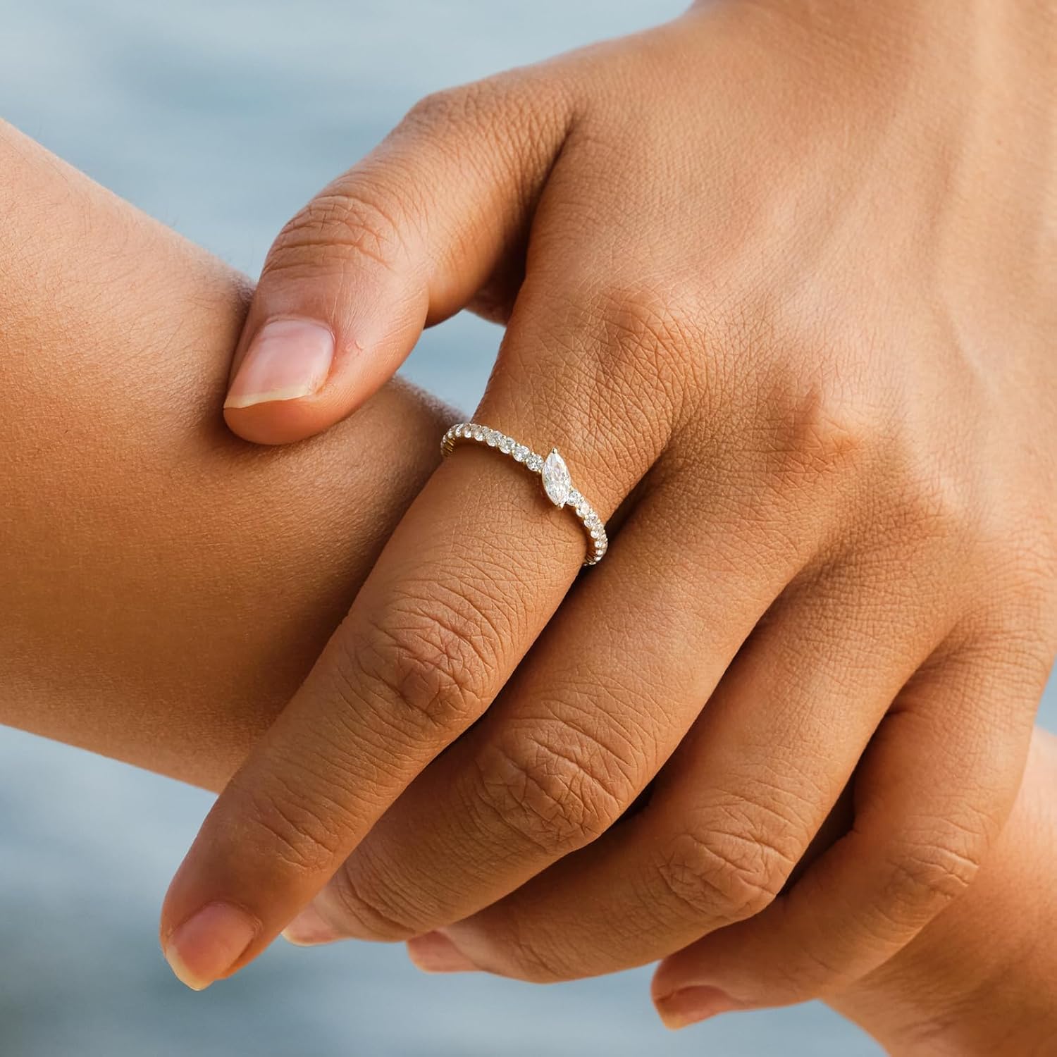 STORYJEWELLERY Marquise Engagement Ring, Cubic Zirconia Rings for Women, Wedding Ring, Solitaire Stone Rings, Gifts for Women - Image 5