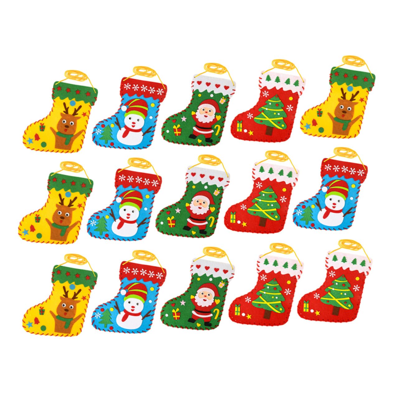CORHAD 20pcs Christmas Stockings Christmas Stocking Kits Sew Your Own DIY Kit Sewing Make Your Own Craft Felt