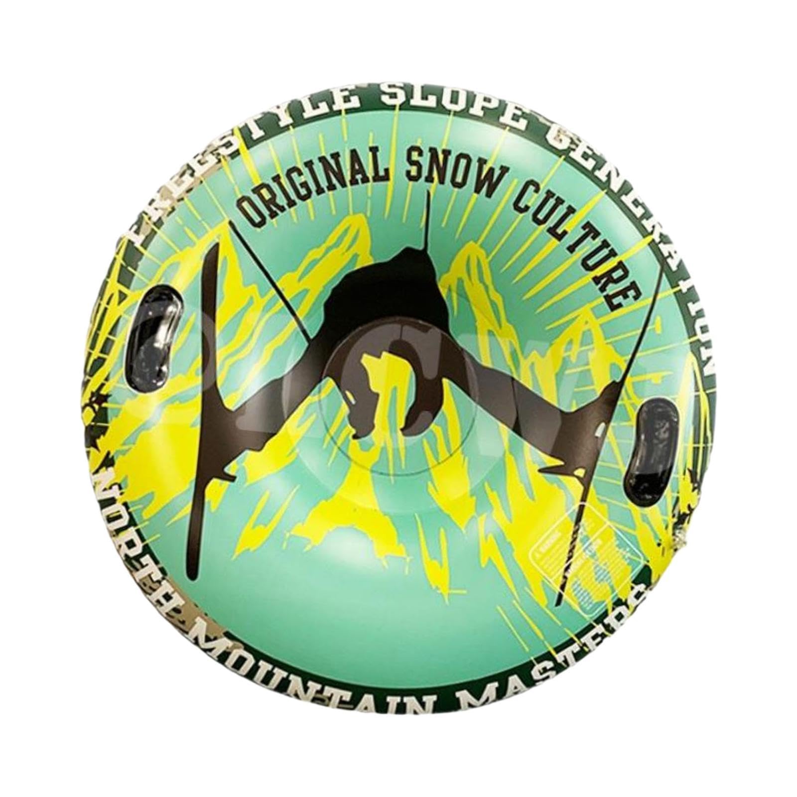 DYNWAVE Inflatable Snow Tube Inflatable Snow Sled Modern Accessories Heavy Duty Green Winter Sledding Toy with Handles for Sledding