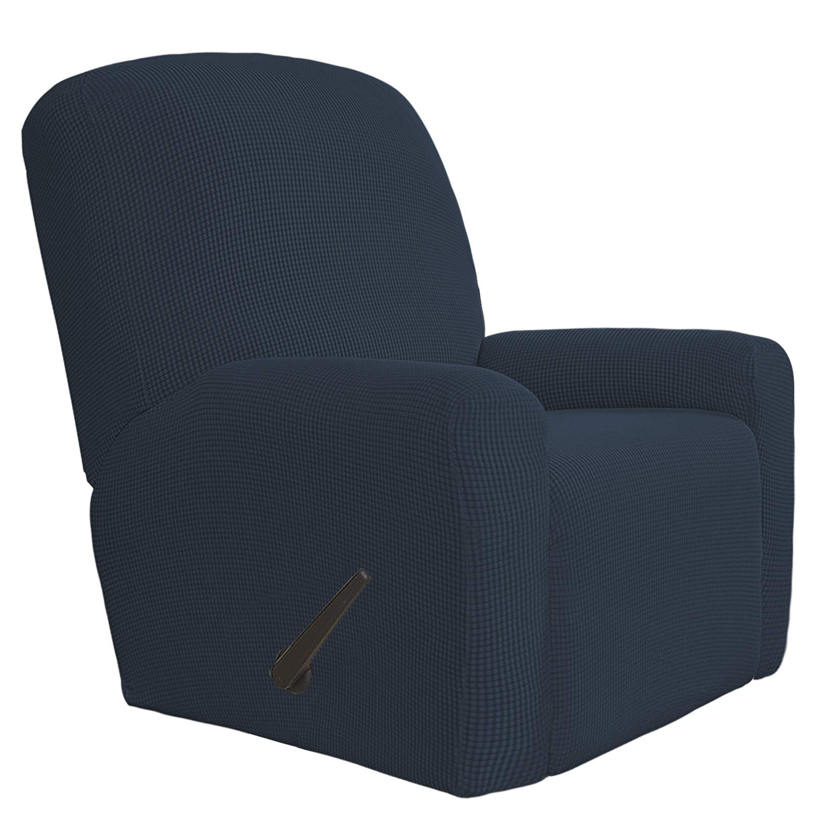 Easy-Going 4 Pieces Oversized Recliner Stretch Chair Slipcover Dark Blue