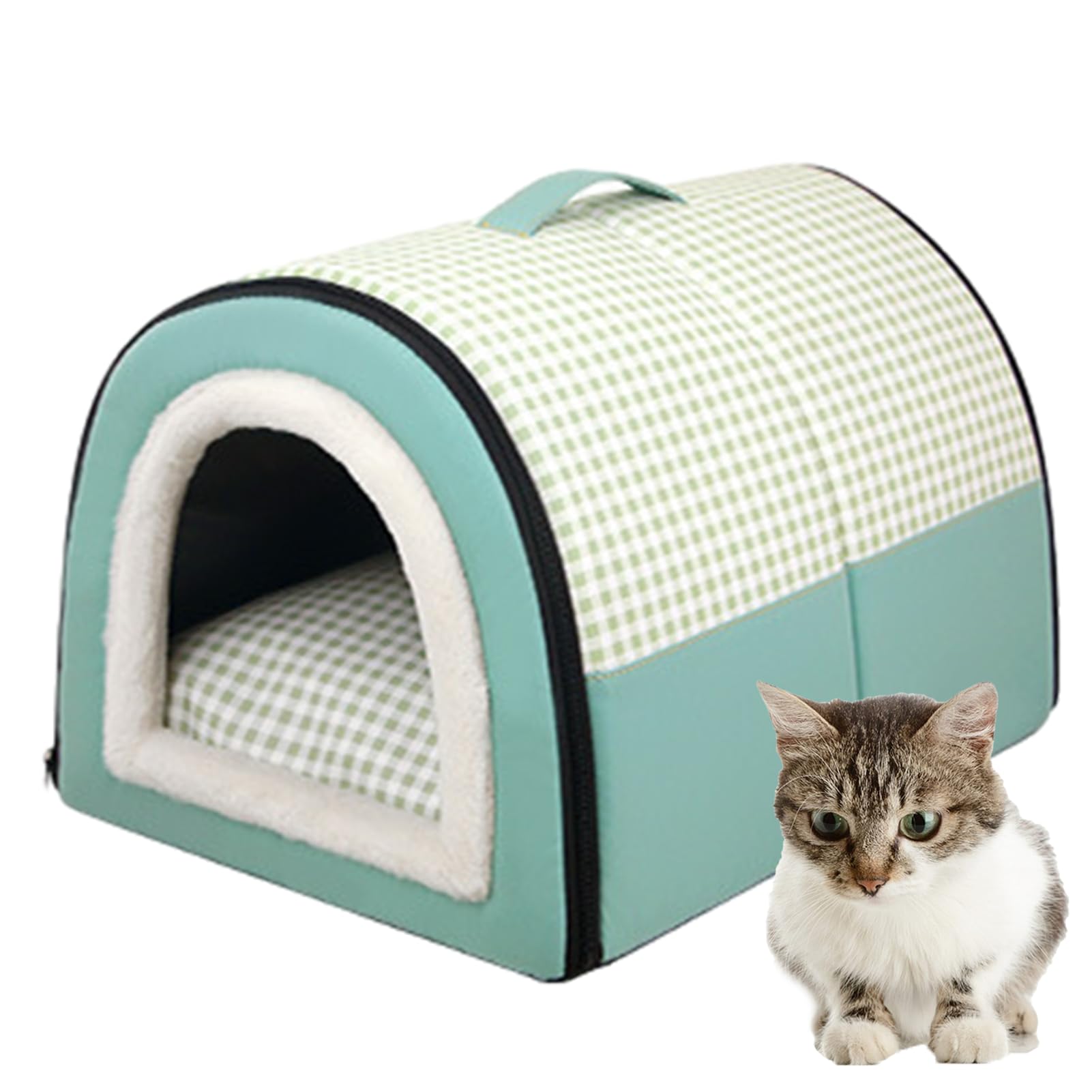 Cuccia per animali domestici, tenda chiusa per gatti, cuccia invernale per | cani e gatti, semi-chiusa, autoportante, con rimovibile e lavabile, a prova di graffio, per cani e gatti di piccola