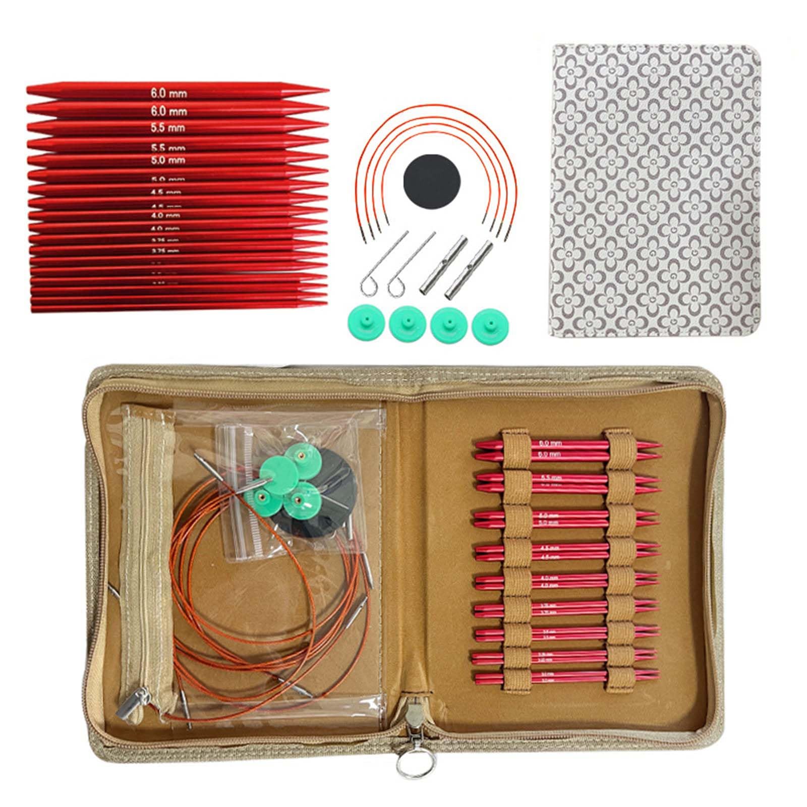 9 Paar austauschbare Rundstricknadeln, 3, 0 mm–6, 0 mm, Aluminium Stricknadel Set für Pullover, Socken