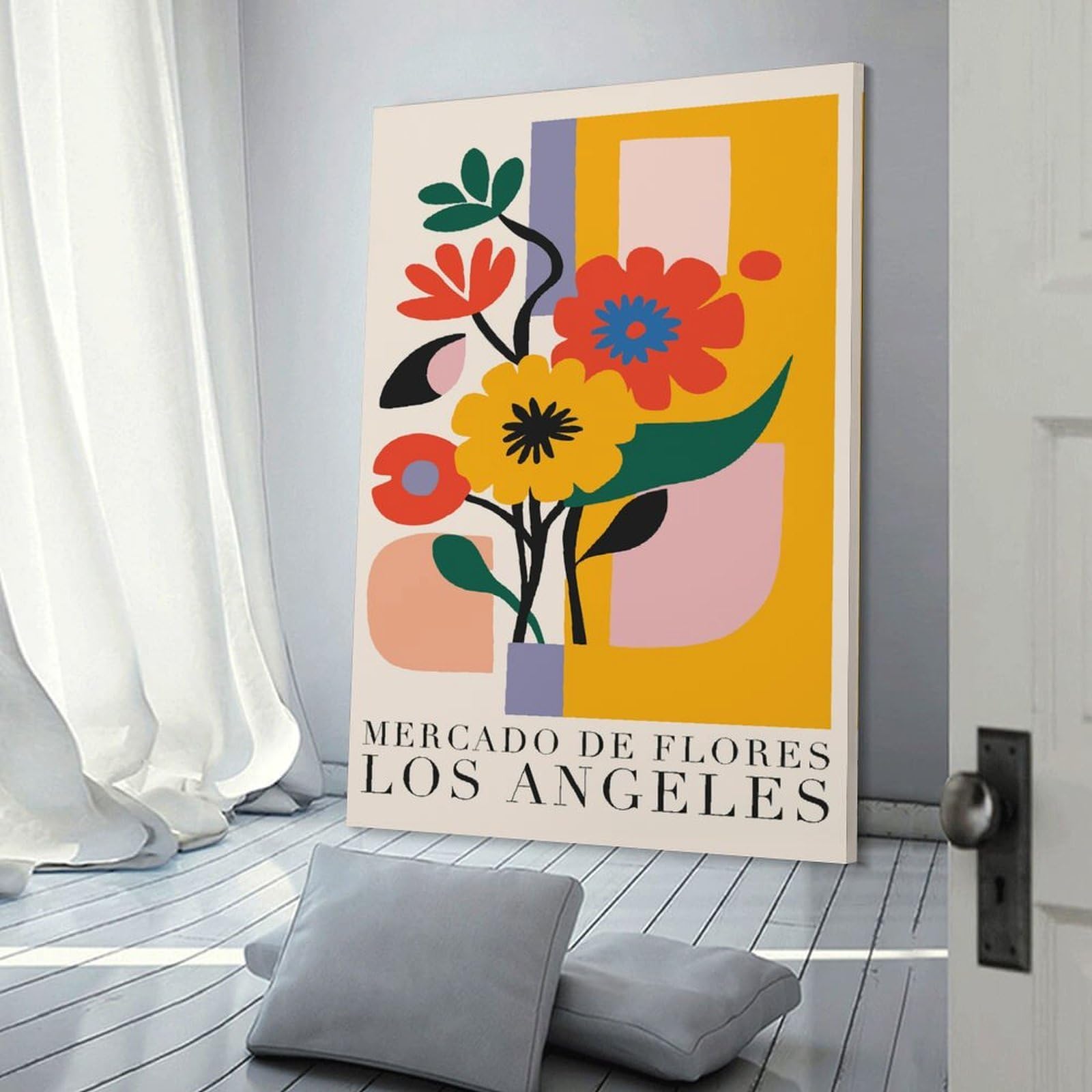 Junmoney Decorative Canvas Print Abstract Floral Arrangement, 24x36inch(60x90cm), for Entrance Spaces, Stair Walls Or Halls, A Neat Decor Update for Hallways