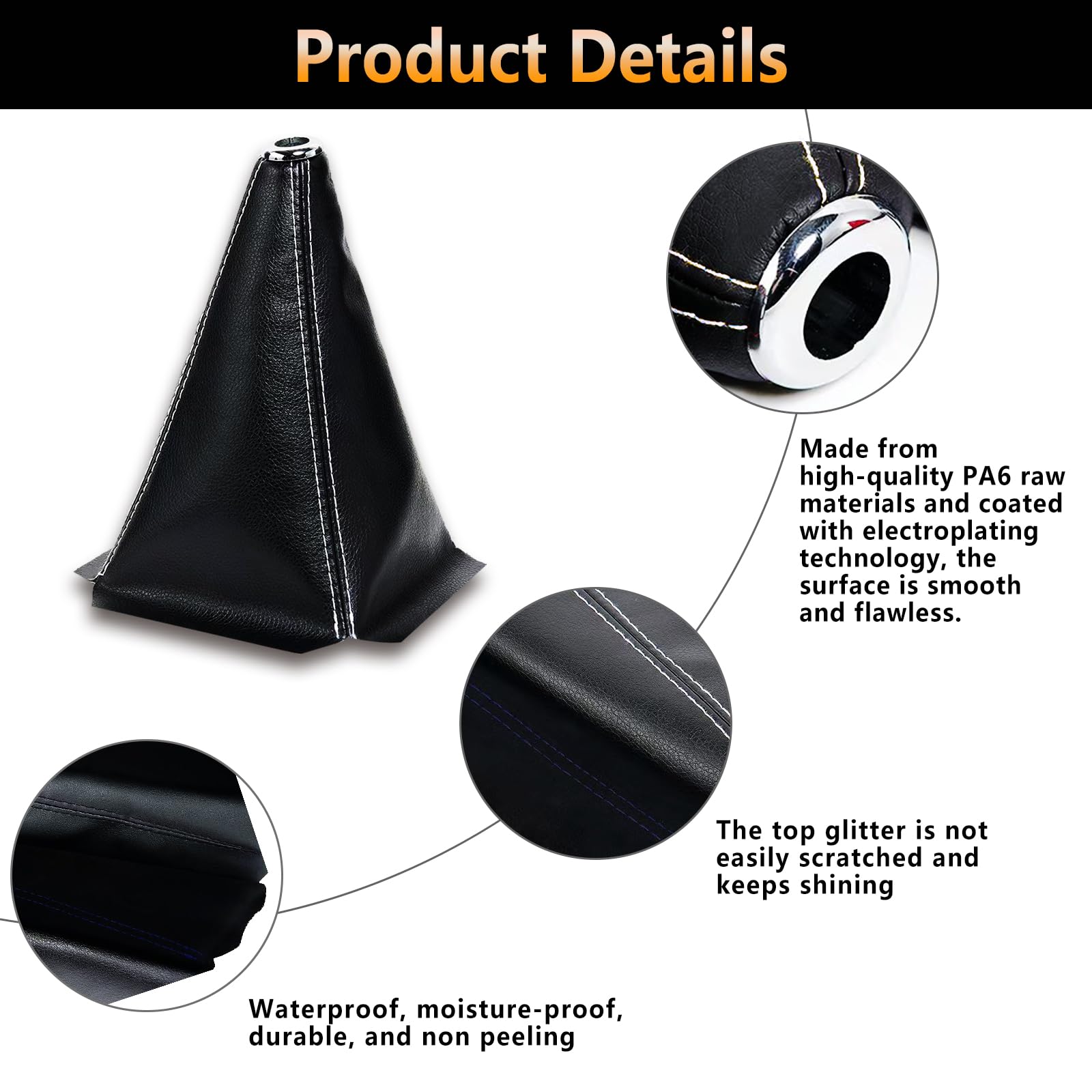 VBT Car Gear Shift Knob Cover, Universal Dust Cover Boot for Car Handle, Shift Knob Covers, Handbrake Covers, Durable Dust-Proof Protection, Fit for Shift Lever(All Black)