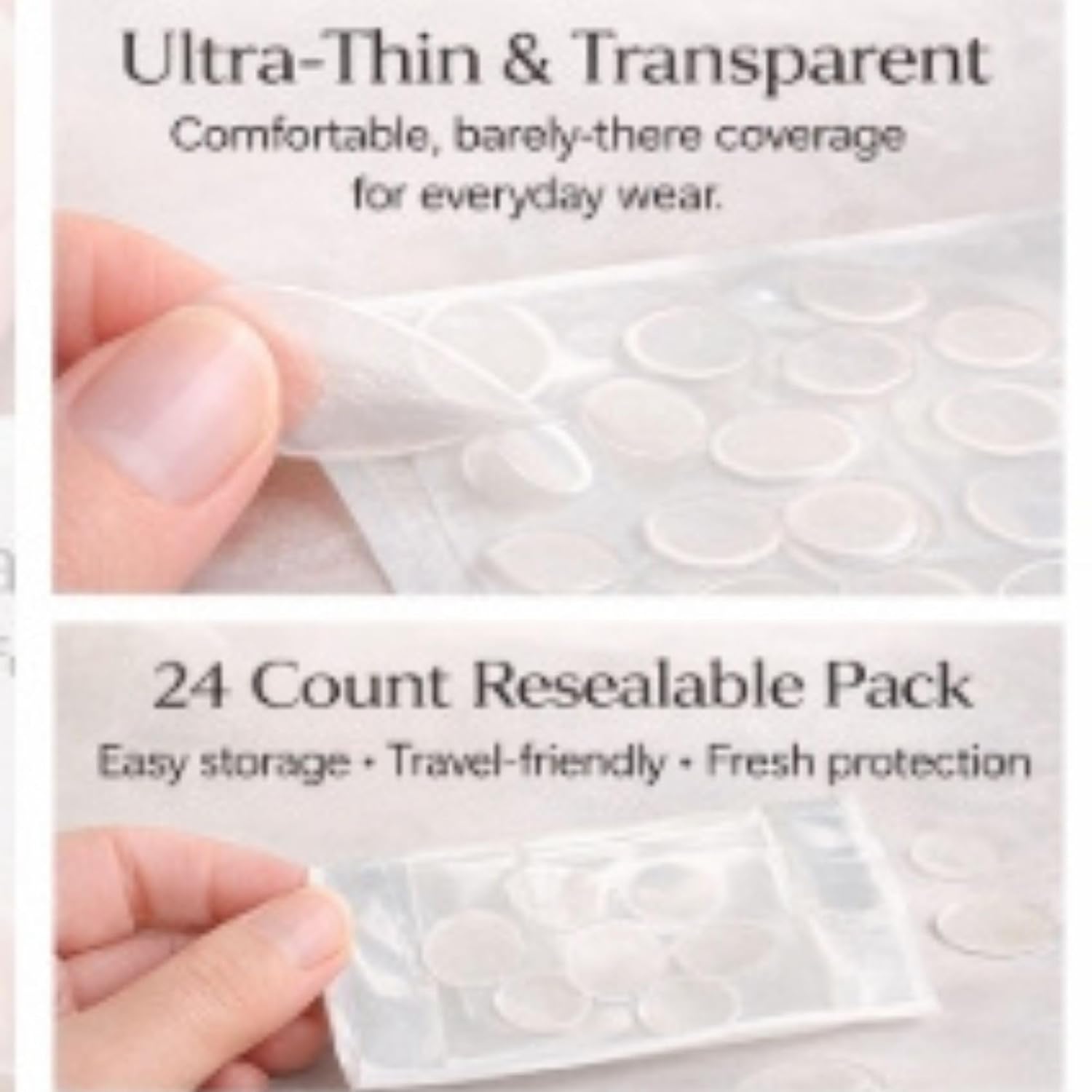 DermiDots Hydrocolloid Patches, Ultra-Thin Transparent Covers, Day & Night, Latex-Free, Fragrance-Free, Vegan, 24 Count