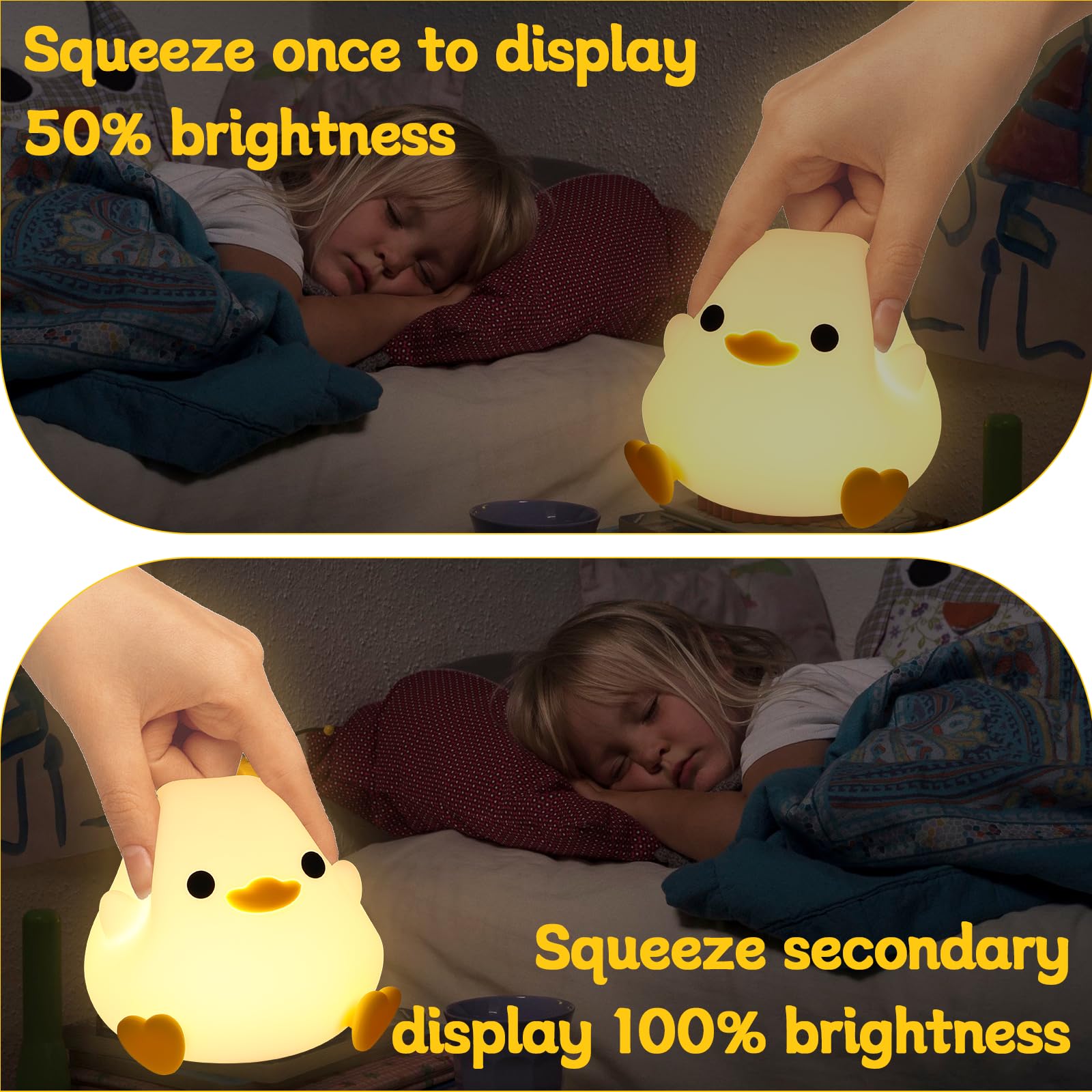 Luce Notturna Bambini Lampada Paperella Led Lampada Notturna Anatra Lampada Da Comodino Lampada Paperella Ricaricabile Dimmerabile Luci Notturne Portatile Per Bambini Camera Decorazioni Regalo