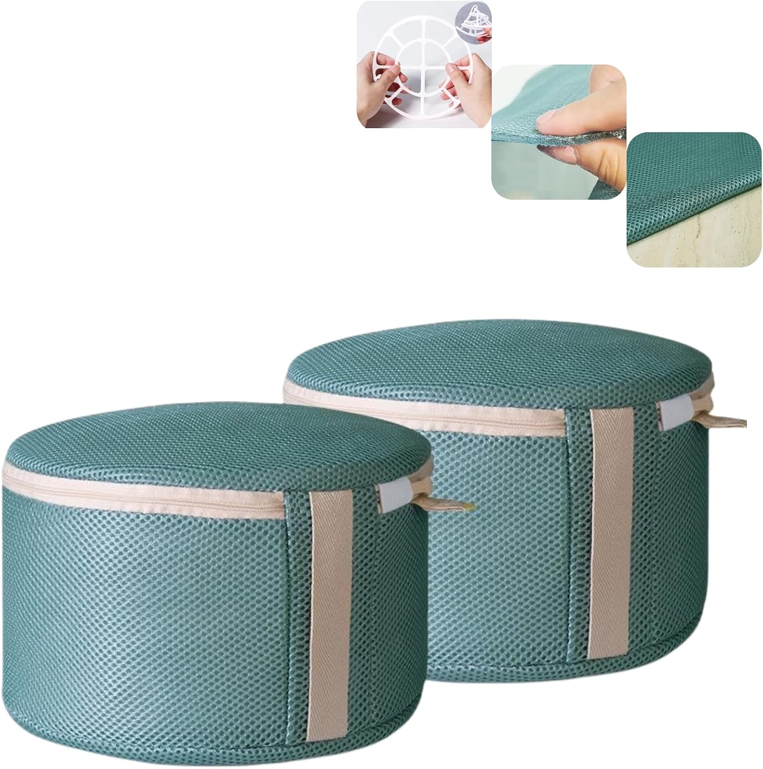 2Pcs Bra Wash Bags for Larger Cup Mesh Lingerie for Laundry
