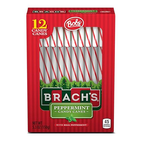 Brach's Bastones de caramelo de menta roja y blanca, 12 unidades