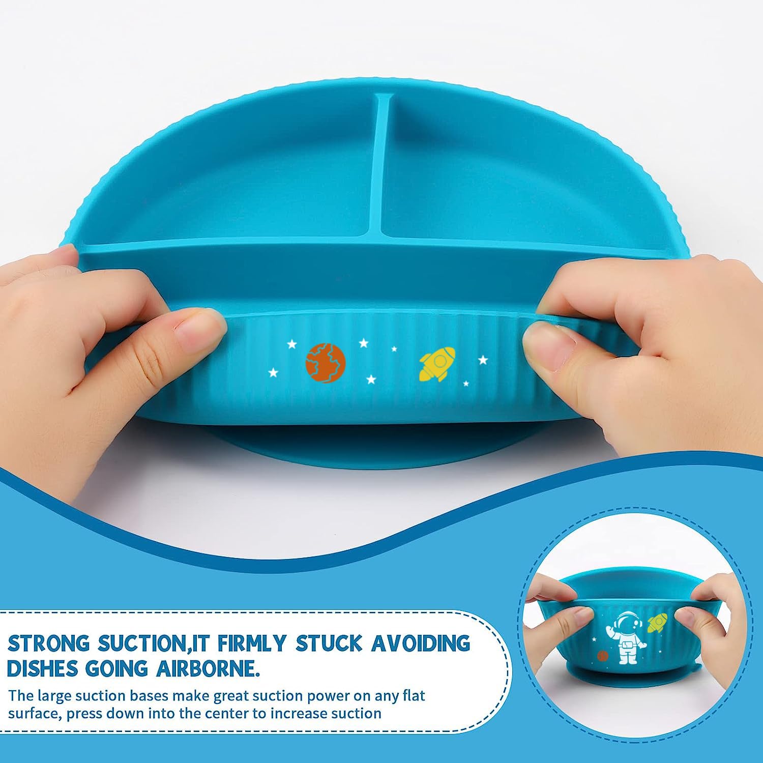 Baby Weaning Set including Pattern, Suction Bowls Sets, Silicone Baby Feeding Set - Image 3