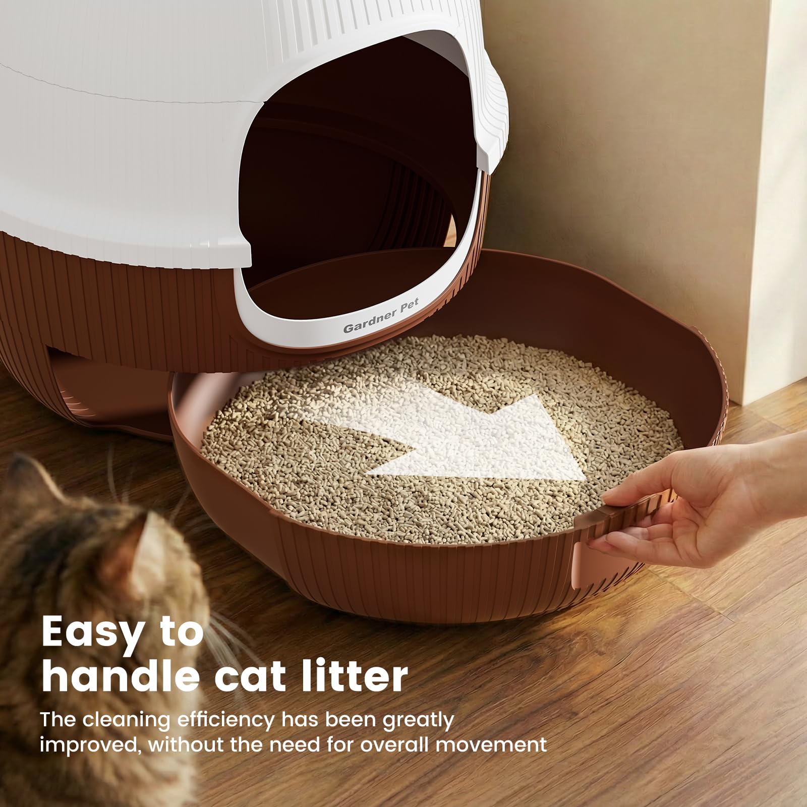 Gardner Pet Versteckte Katzentoilette, Blumentopf-Stil Katzenklo 49x49x50cm | Blumentopf-Stil, Mit Kunstpflanze, Kieselsteinen & Schaufel, Schublade & Kohlefilter, Auslaufsicheres Design