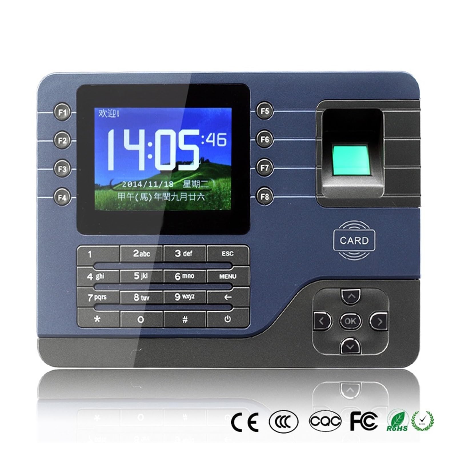 Horloges De Pointage Biométriques À Empreintes Digitales, Horloge De Présence, Enregistreur Numérique Électronique pour Employés, Lecteur De Carte D'Identité USB RFID,
