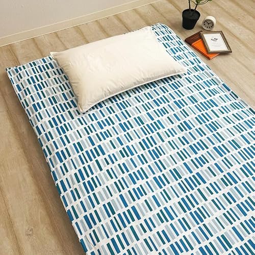 ララナイト 綿100% 敷き布団カバー 北欧風 シングルサイズ セミ ダブルサイズ コティ 敷きカバー 敷カバー 敷布団カバー おしゃれ 吸水性 通気性 オールシーズン シングル モイ/くすみブルー/敷カバー