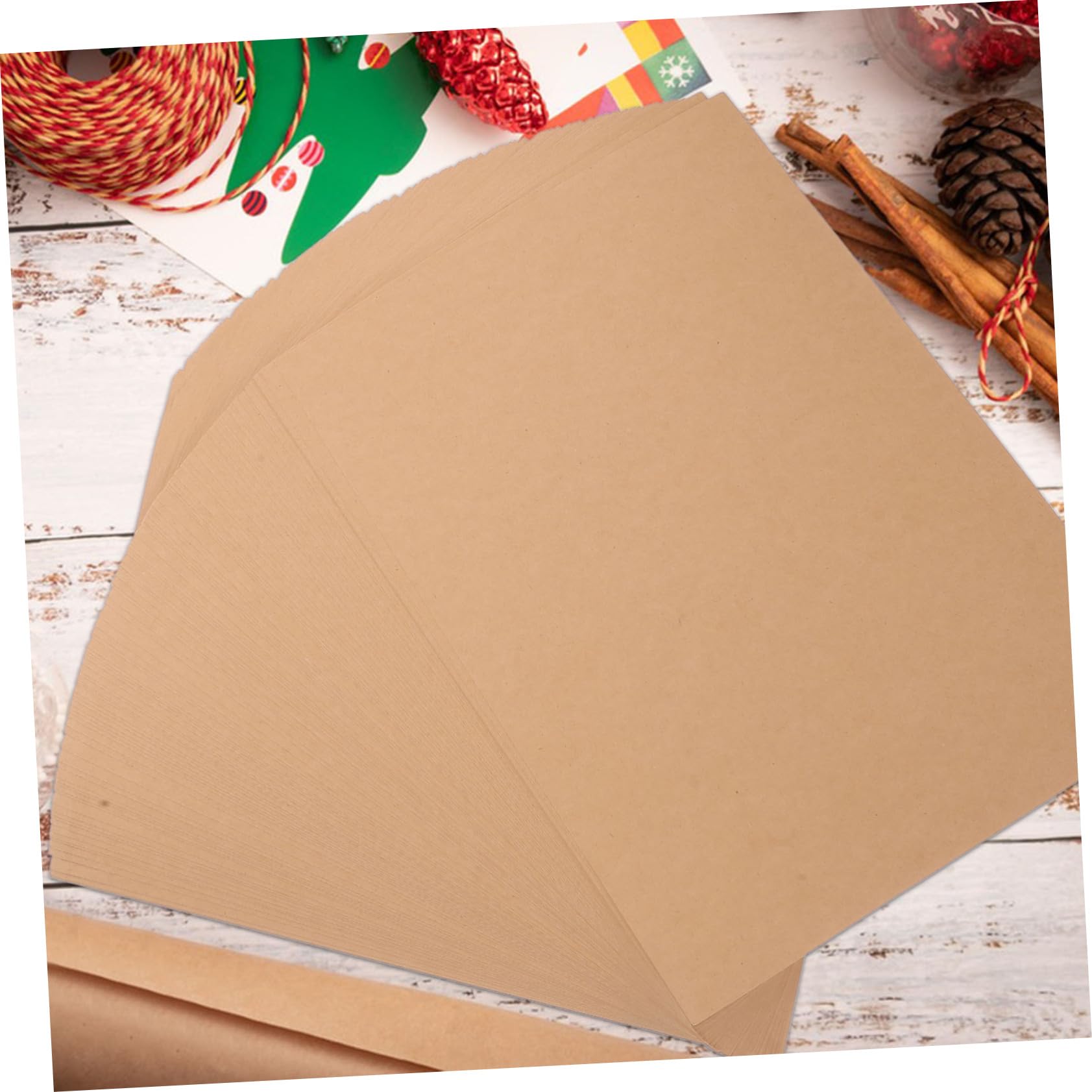 Uonlytech 100 Blatt Braunes Kraftpapier Kartonpapier 180g/m² Reißfest Unlinierte Karteikarten für Zeichnungen und Einladungskarten Bastelprojekte