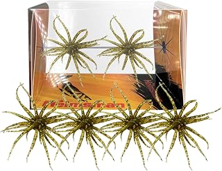 4Pcs Sea Urchin Soft Bait | Realistic Fuzzy Dice Fishing Lure for Bass & Perch | Floating TPR Swimbait with Reflective Stars | Artificial Worm Bait for Saltwater&Freshwater