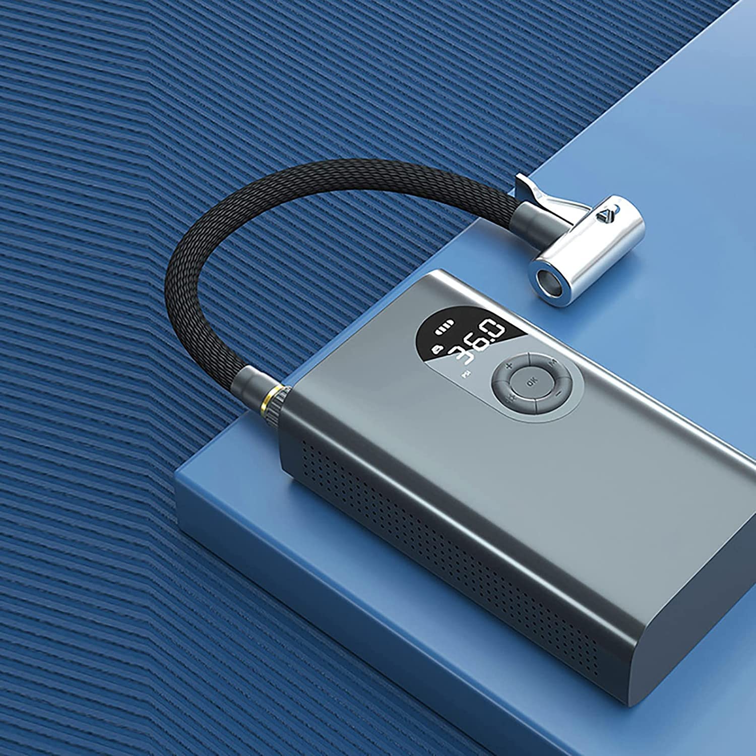 Kit compatto per compressore di gonfiaggio per mini pompa per pneumatici - Batteria del compressore d'aria, compressore d'aria digitale portatile, gonfiatore per pompa per pneumatici Auto Ca