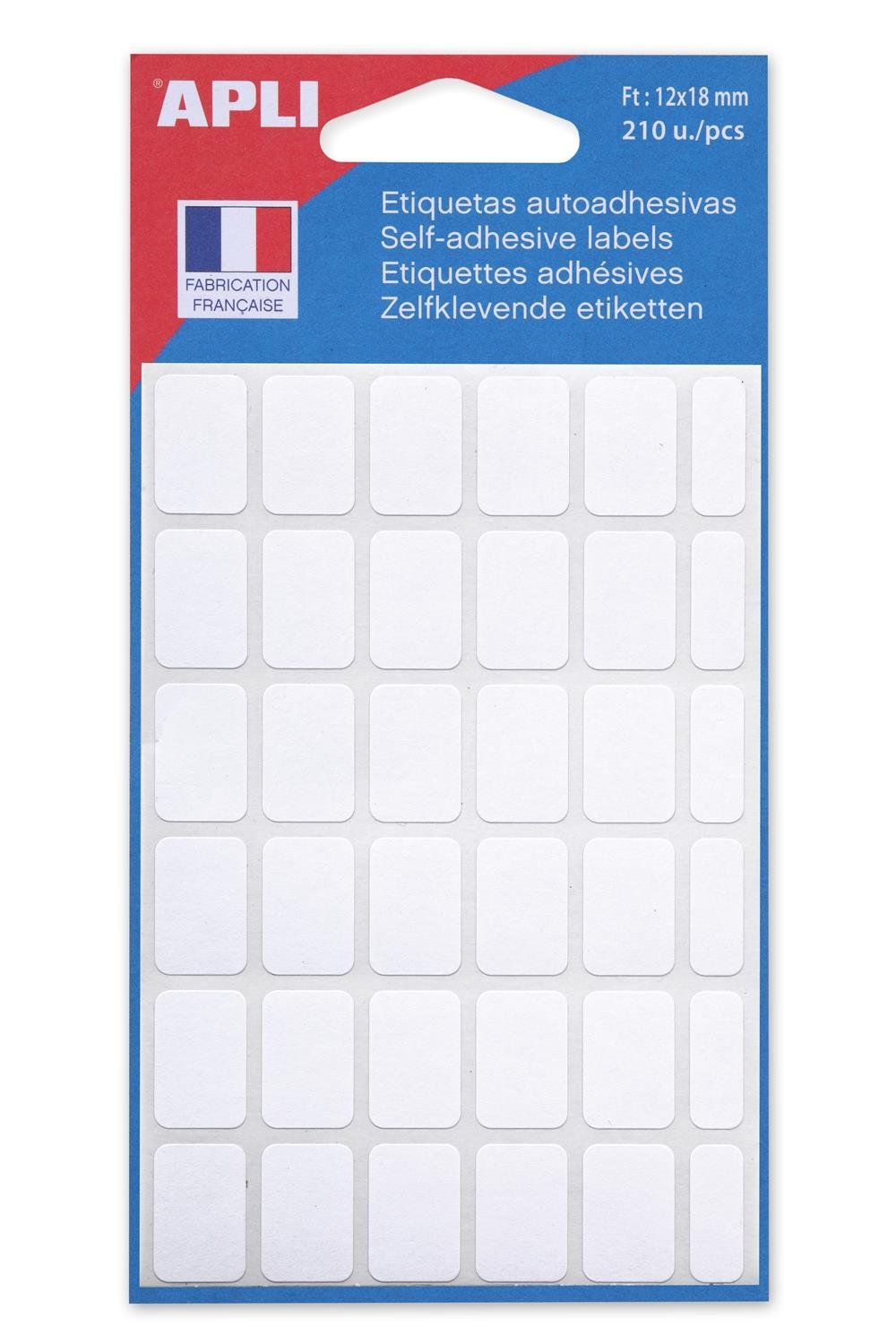 AGIPA Lot de 5 Sachets de 210 étiquettes multifonctions permanentes 12 x 18 mm Blanc