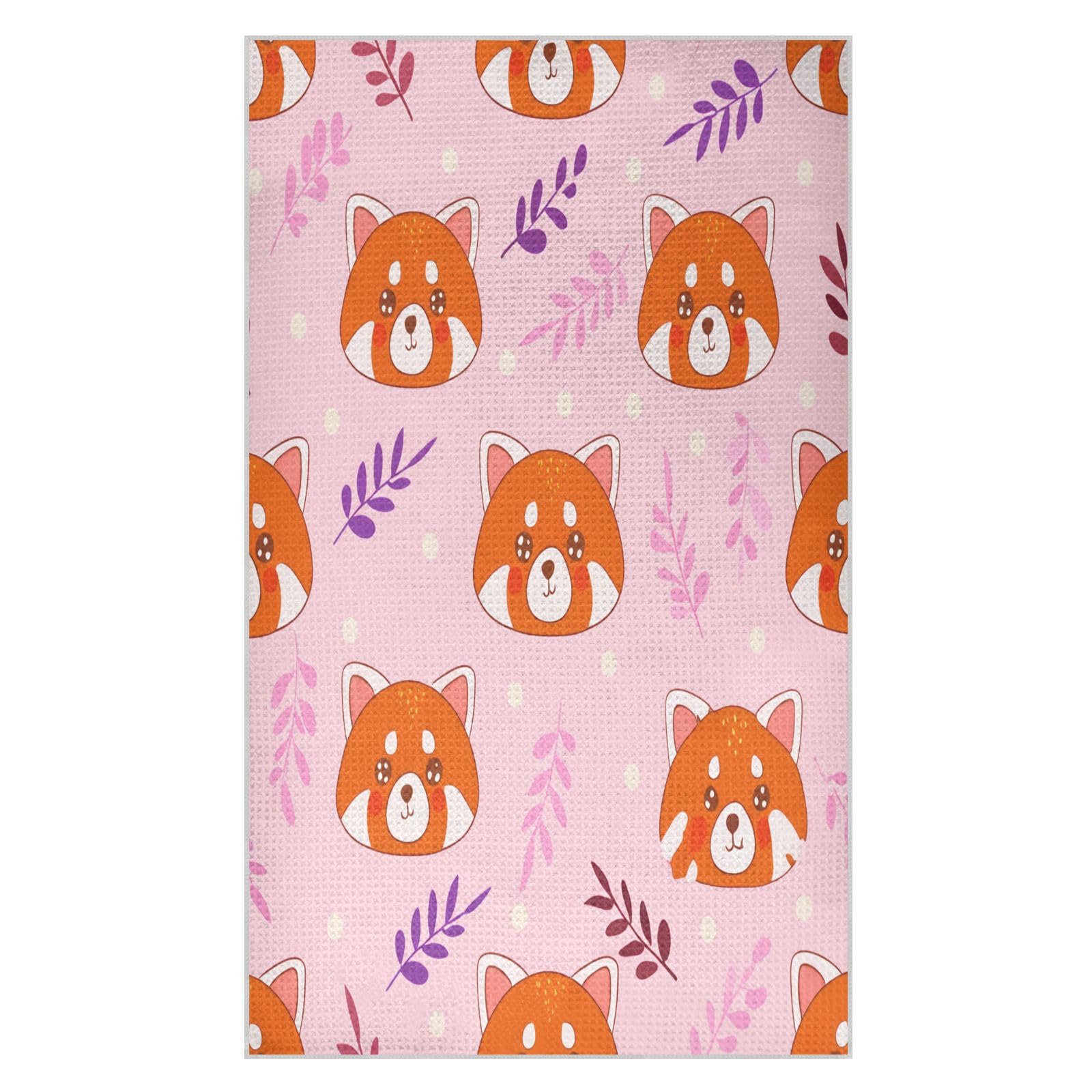 BURSTDDY Cartoon Panda Kitchen Towels,Absorbent Dish Towels 2 Pack