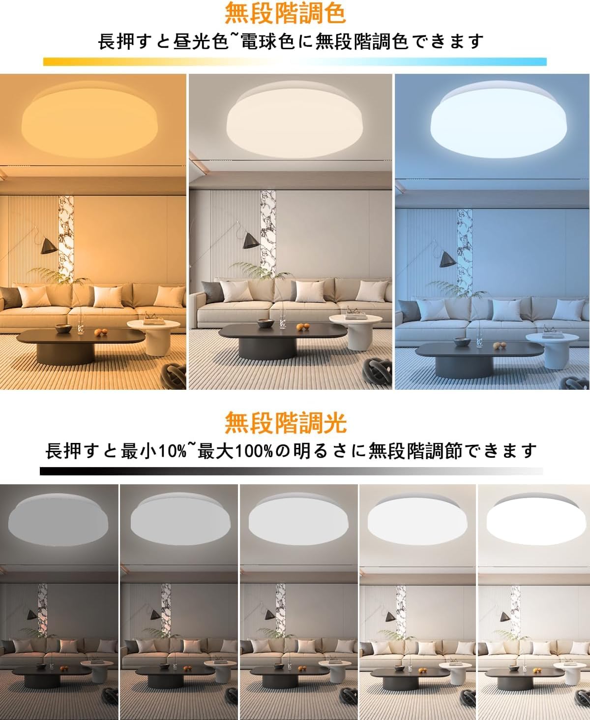 Amazon.co.jp : 【8畳 10畳用】LEDシーリングライト 36W 4200lm 11段階