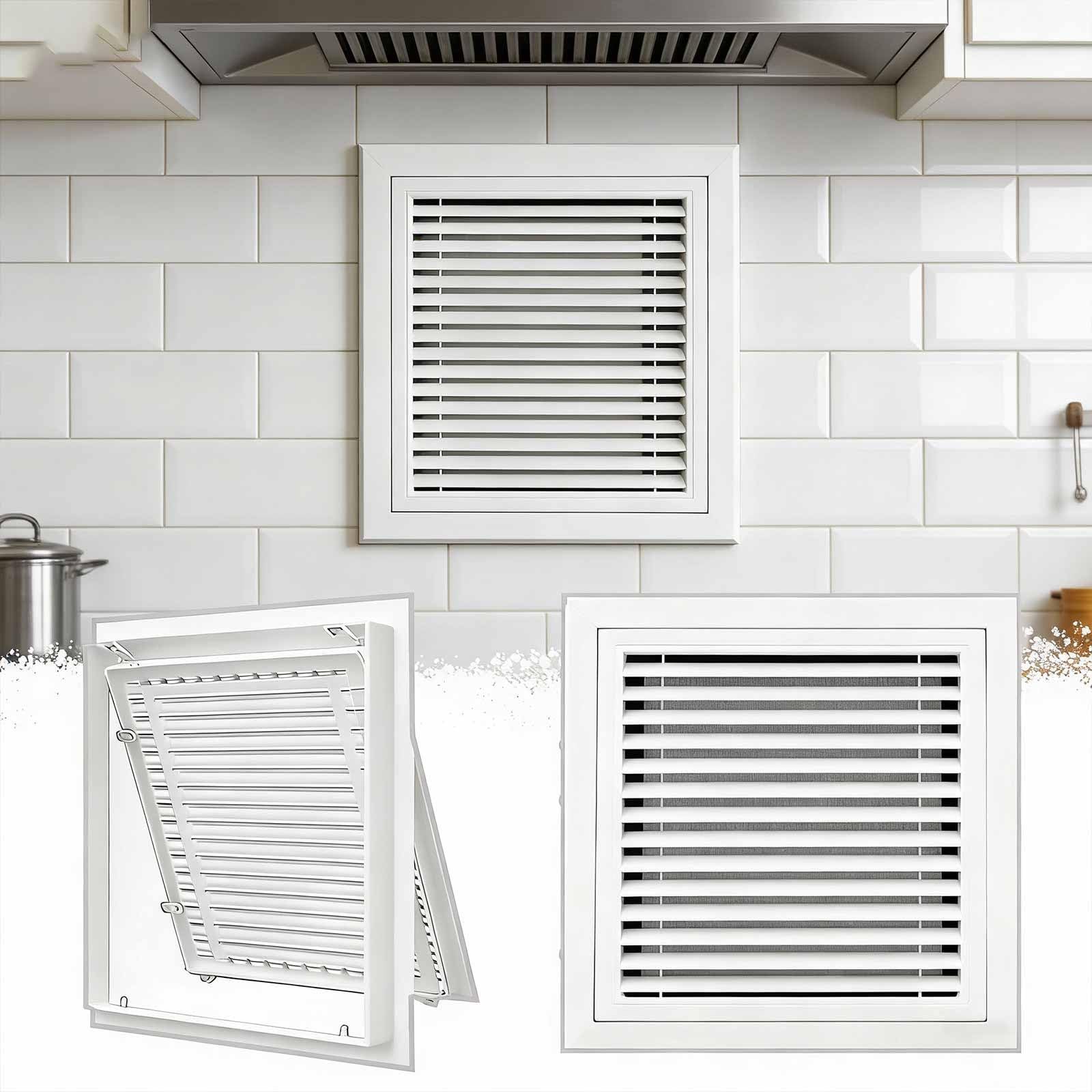 Generico Zestaw kanałów powrotnych do ściany WXL 12x24 z aluminiowym filtrem i kratką - Regulowane płaskie otwory wentylacyjne do rozwiązań HVAC do sufitu, domu, biura i łazienki -