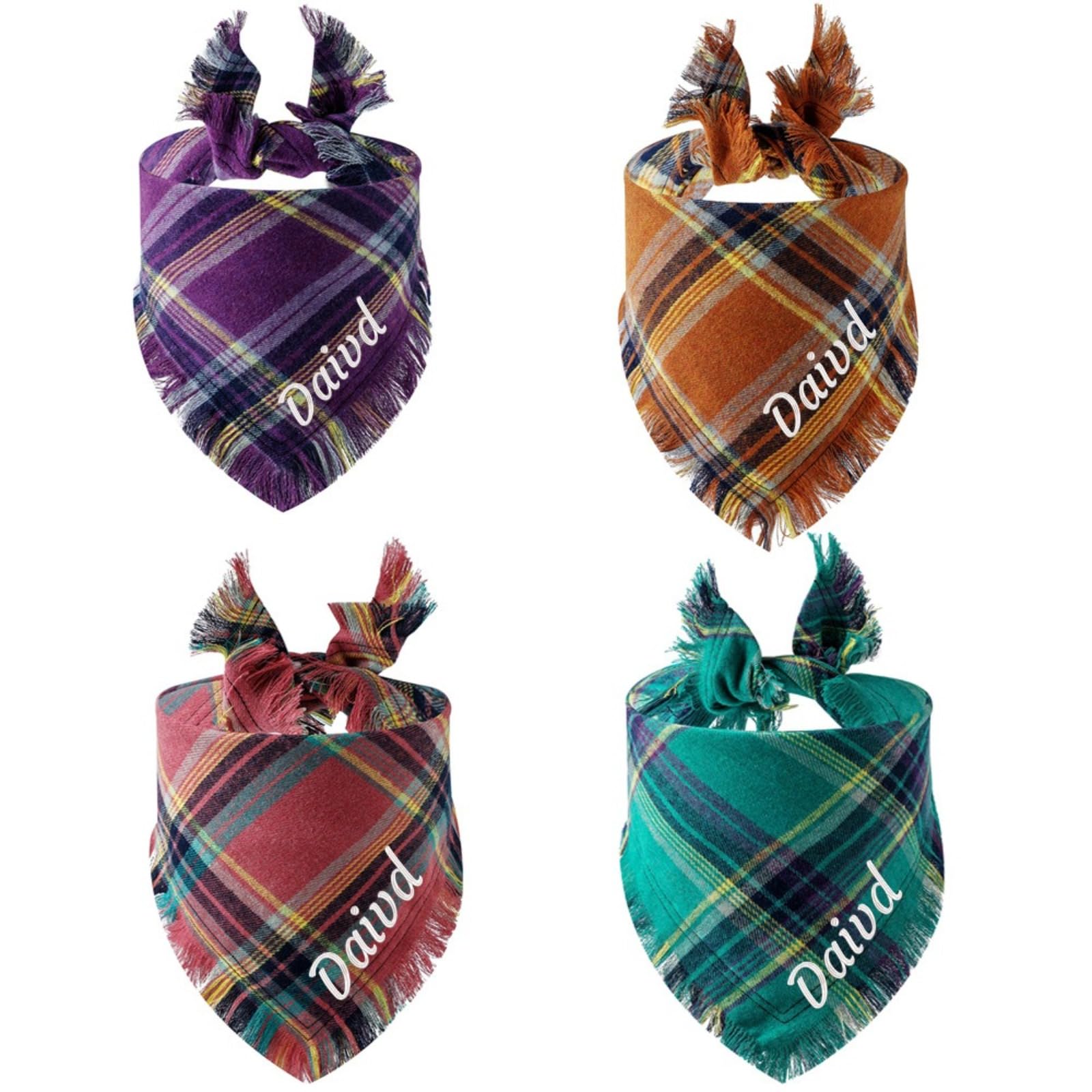Bandana personalizada para perro, con nombre bordado, bandanas para perro con borlas, bordes, bufanda de Navidad, babero, collares para perros pequeños y medianos, regalos personalizados para mascotas