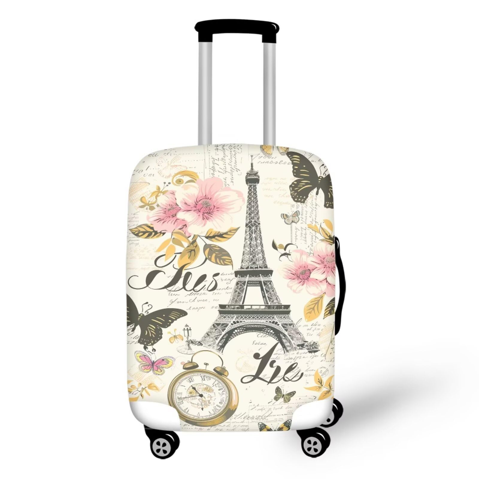 Ystardream Romantic Paris Luggage Cover for Away Suitcases with Bottom Zipper Oil Painting Stretchable Luggage Protector Covers Machine Washable Suitcase Covers for Women Men Gifts XL