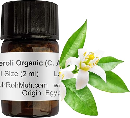 uh*Roh*Muh Aceite orgánico de neroli - Aceite de flor de naranja  Aceite de neroli 100% puro  Aceites  Certificado USDA - Procedente de Egipto -0.1