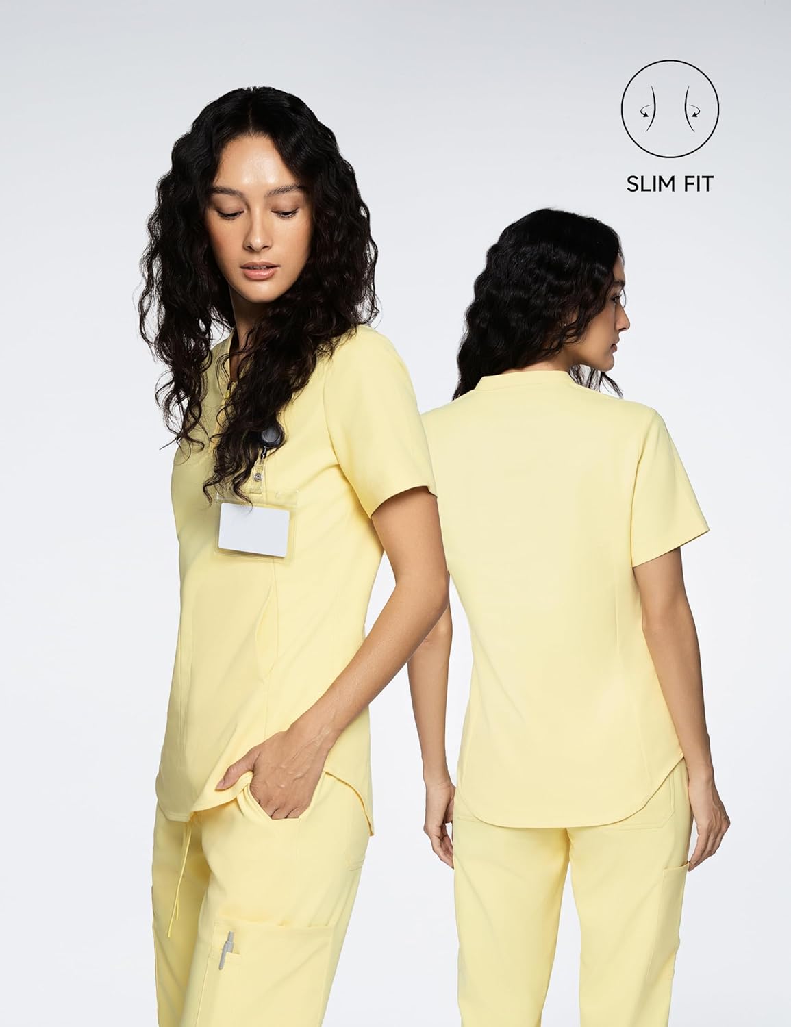 Acadia Louise Scrub Top for Women: Slim Fit, V-Neck, 2 Pockets, High Performance, Easy Care - Image 2
