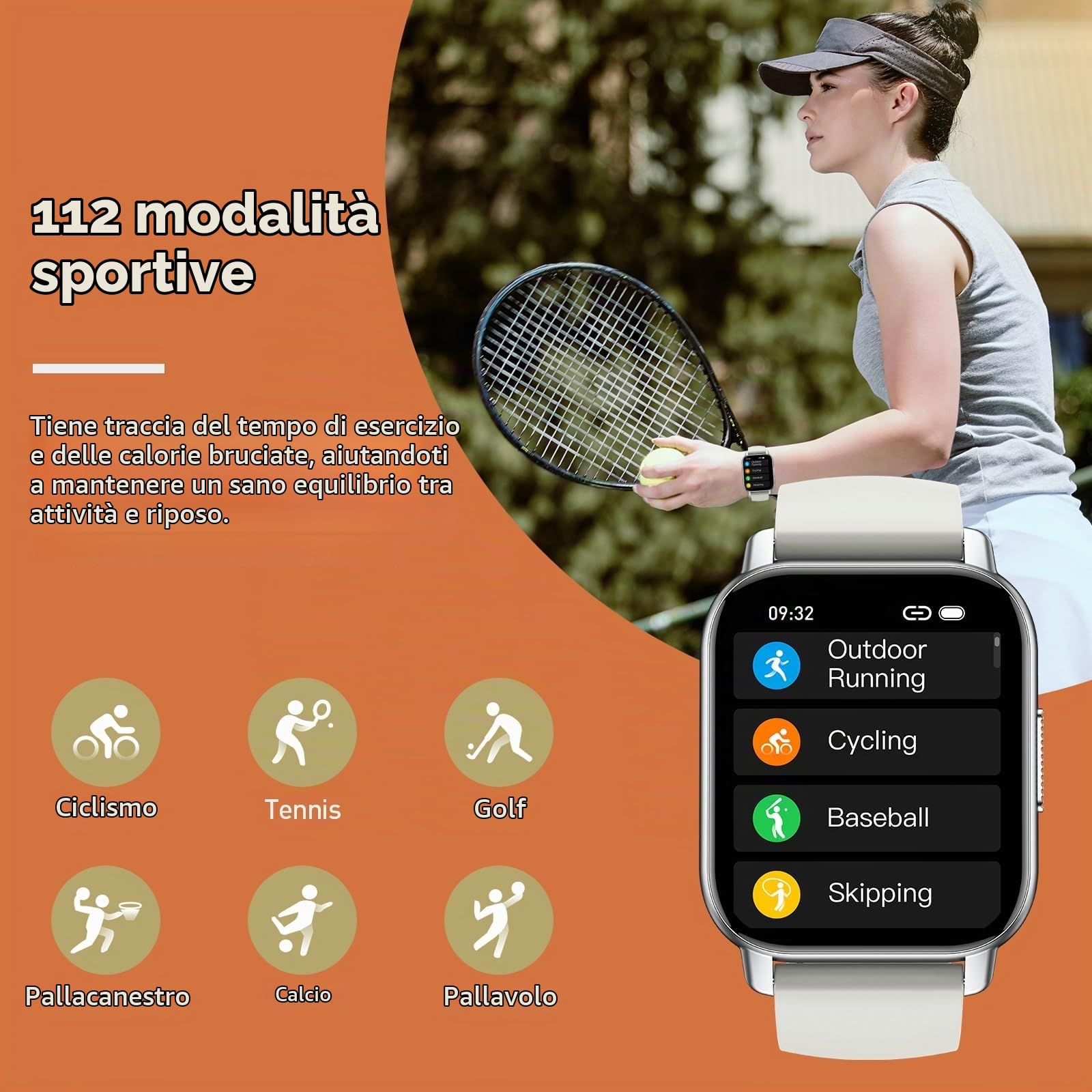 Poounur Smartwatch Uomo Donna con Effettua o Risposta Chiamate, 1.85" Orologio Digitale Cardiofrequenzimetro Sonno Contapassi, 100+ Modalità Sportivo Orologio Fitness, IP68 Smart Watch per Android iOS