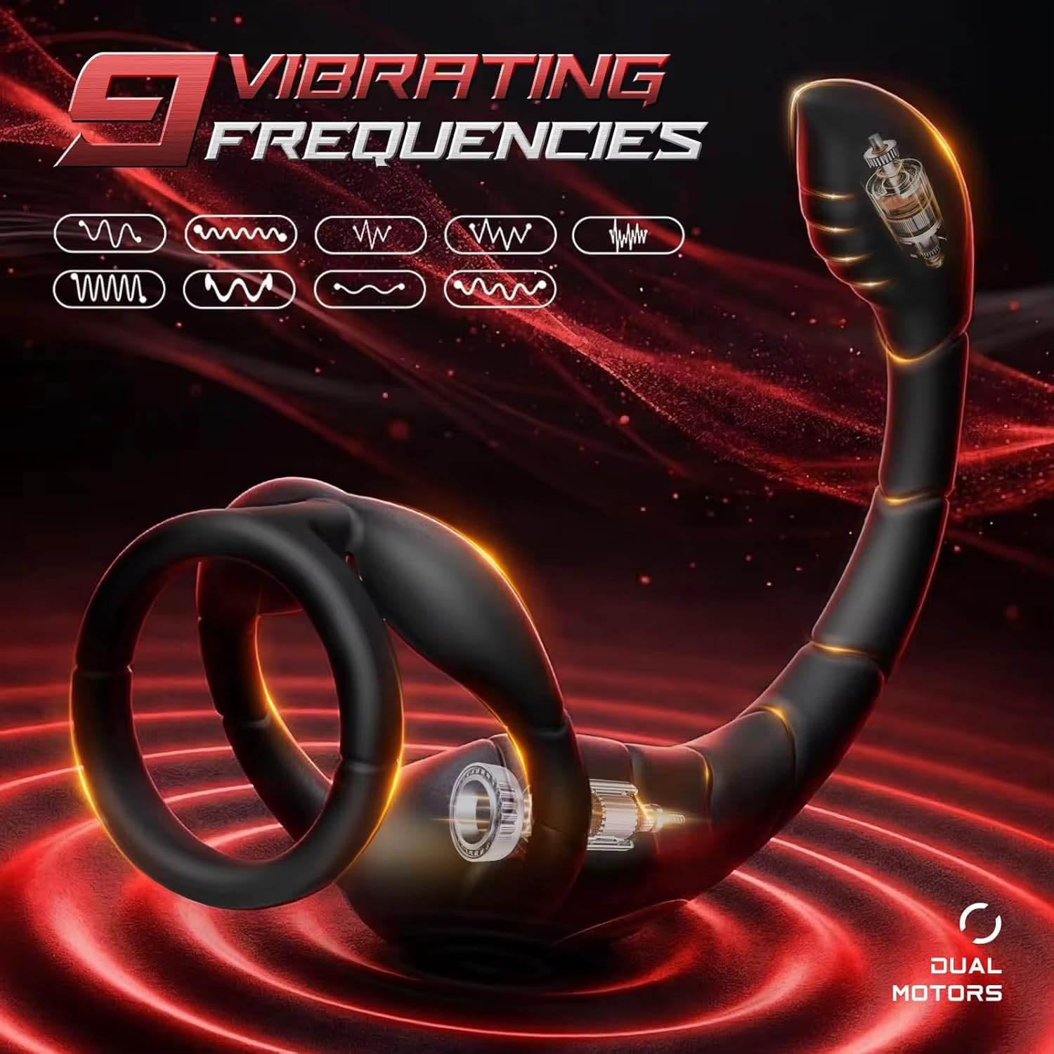 Mr. James Concepts – Masajeador de Doble Estimulación con Control mediante App y Mando Inalámbrico, Anillo Ergonómico, 10 Modos de Vibración, Carga Magnética USB | Solo para Adultos (18+)