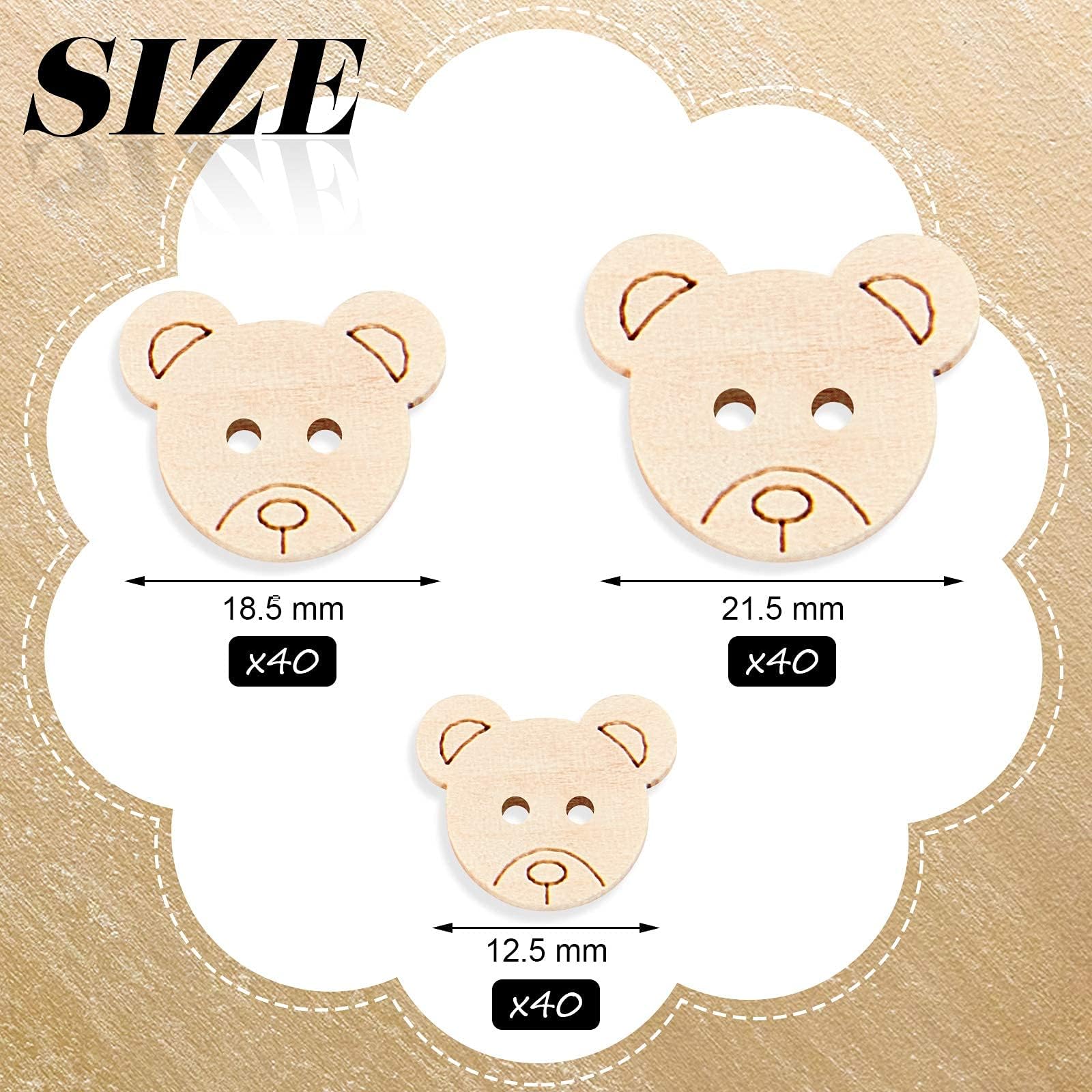 Ieron 120 Bottoni In Legno Con Orsetto Per Cardigan Per Bambini - Foto 6