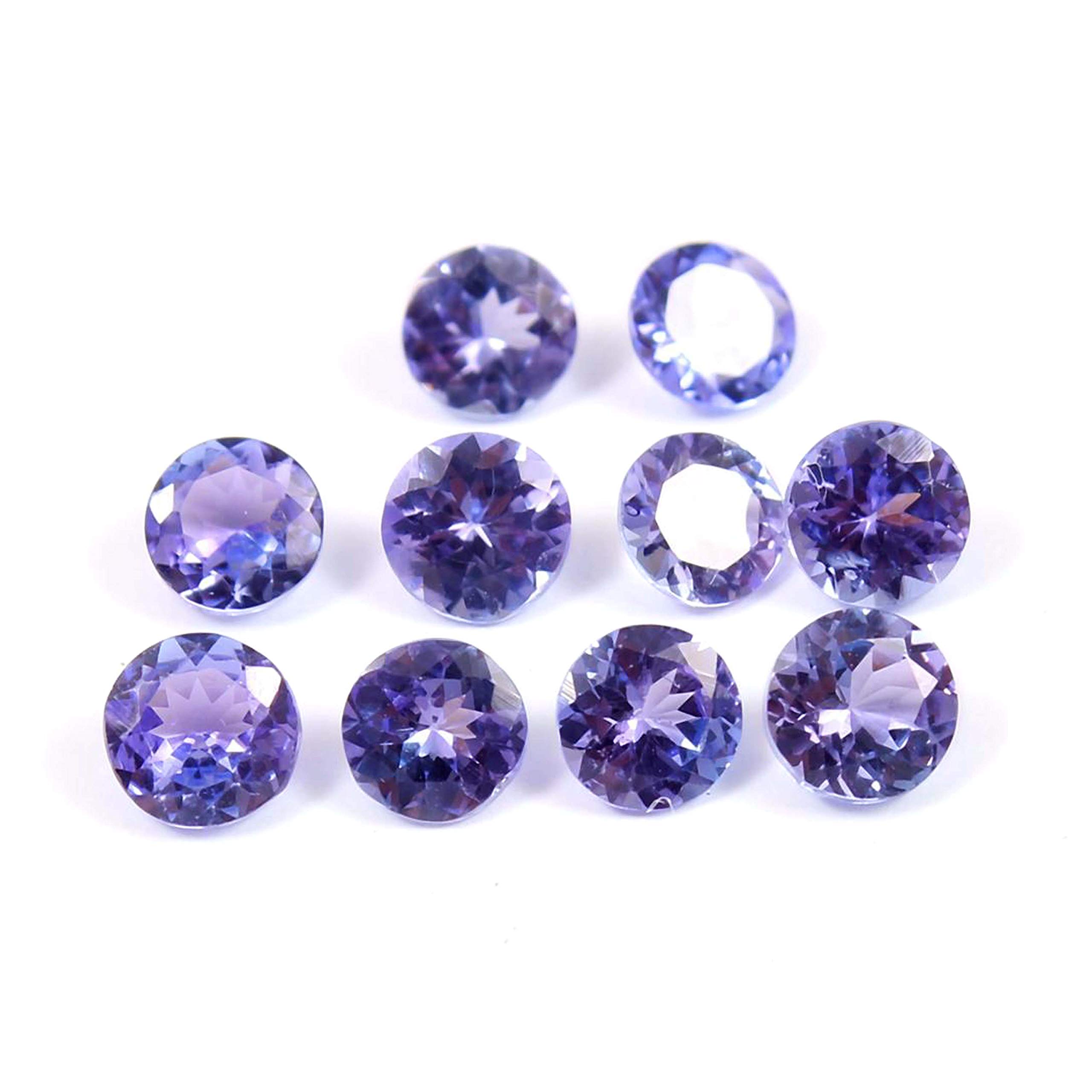 Tanzanite naturelle ronde facettée 3.5mm de qualité AAA pour création de bijoux