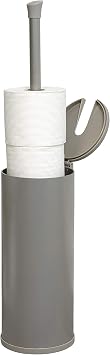 Zenna Home Easy Access Brushed Nickel Toilet Paper Holder, Rustproof, Holds 3 Rolls, Toilet Paper Storage with Lid and Easy Grip Handle, Bath Tissue Holder with Lid, Brushed Nickel
