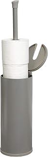 Zenna Home Easy Access Brushed Nickel Toilet Paper Holder, Rustproof, Holds 3 Rolls, Toilet Paper Storage with Lid and Easy Grip Handle, Bath Tissue Holder with Lid, Brushed Nickel