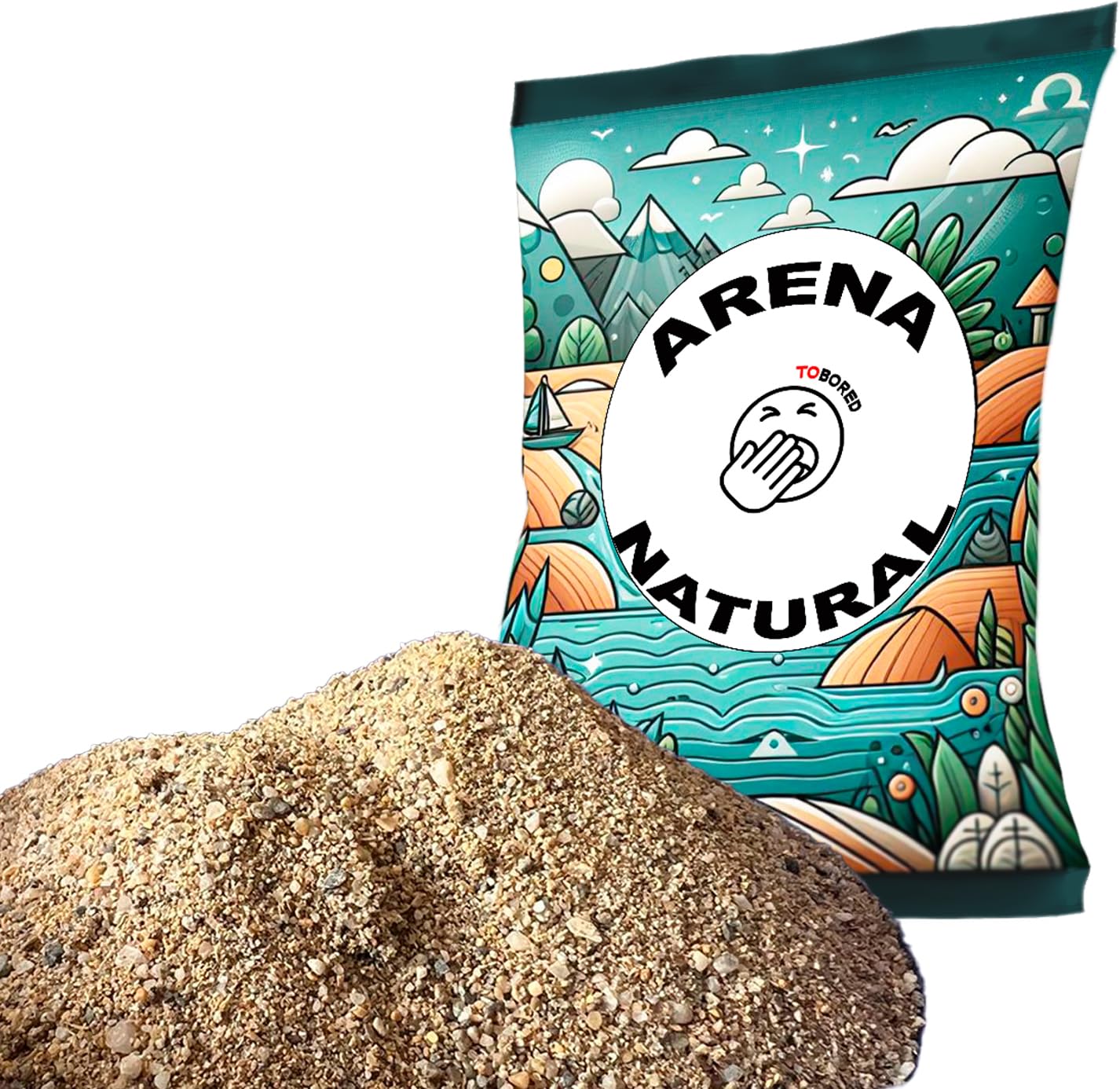 Tobored Arena Acuario. 15 kg de Arena Natural para Agua Dulce o Salada. Granulometría 0,1-0,8 Mm. Arena Decorativa Pecera. Color Arena de Playa.
