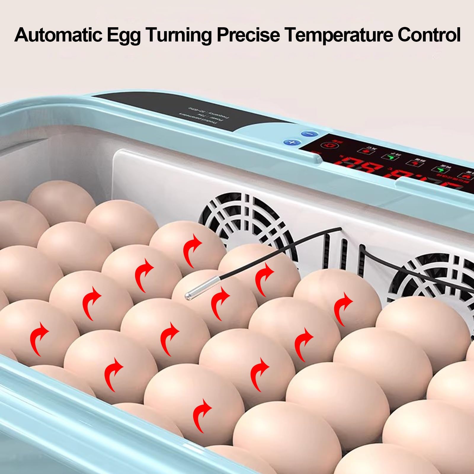 Inkubatory do Jaj, Automatyczne Obracanie, Kontrola Wilgotności i Temperatury, Inkubator do Wylęgu Jaj Kurzych, Kaczych i Przepiórczych(12 Eggs)