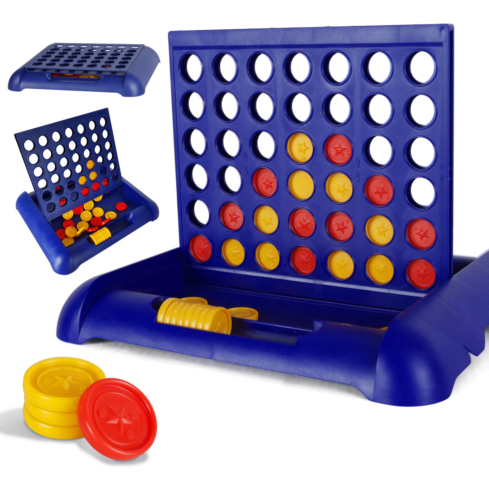 4-in-a-Row Connect Game –Board Game Themed Topper, Portable & Collapsible Travel Game — image 1