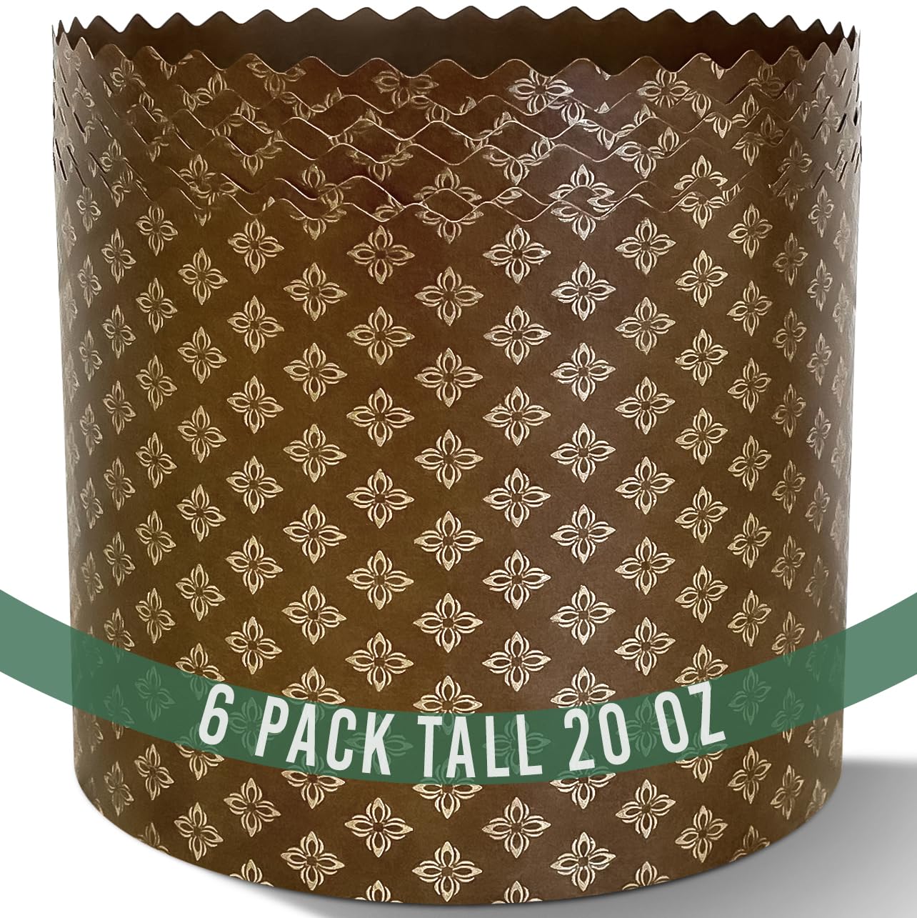 Premium Panettone Paper Mold Large - 20 oz Disposable Panettone Pan for Cake and Bread - 5 in Panettone Mold 500 g - Forms for Baking Paska and Kulich for Christmas