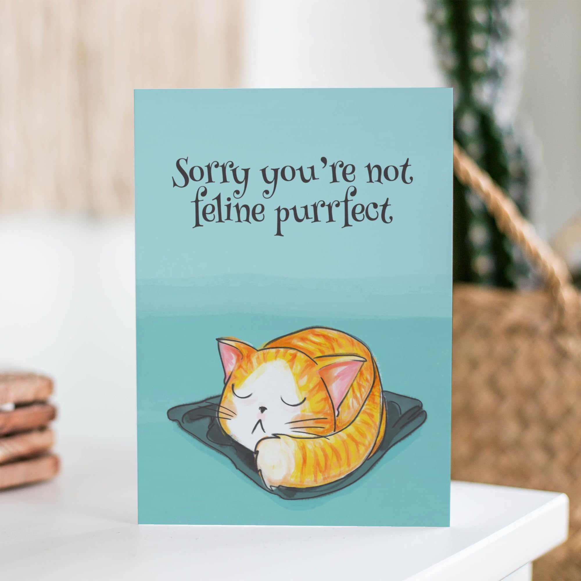 Wee Blue Coo CARD GREETING GET WELL SOON CAT KITTEN FELINE