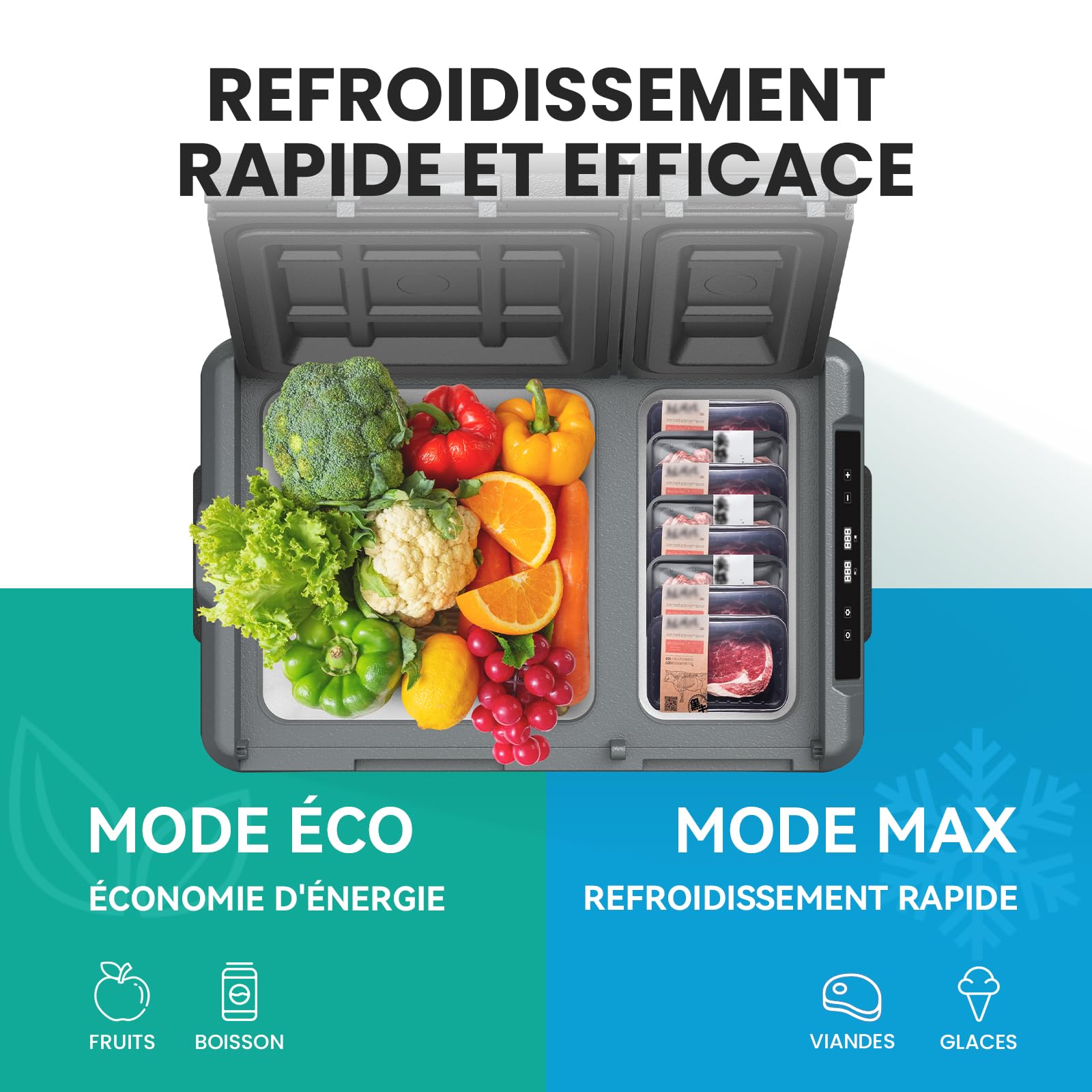 Alpicool KLS38 31L Réfrigérateur de Voiture avec APP,Dual Zone Portable Glacière à Compression Neuve 2026,12V/24V Frigo de Voiture pour Camion,Camping,-20℃-20℃,Plateau à Glaçons Offert,Noire