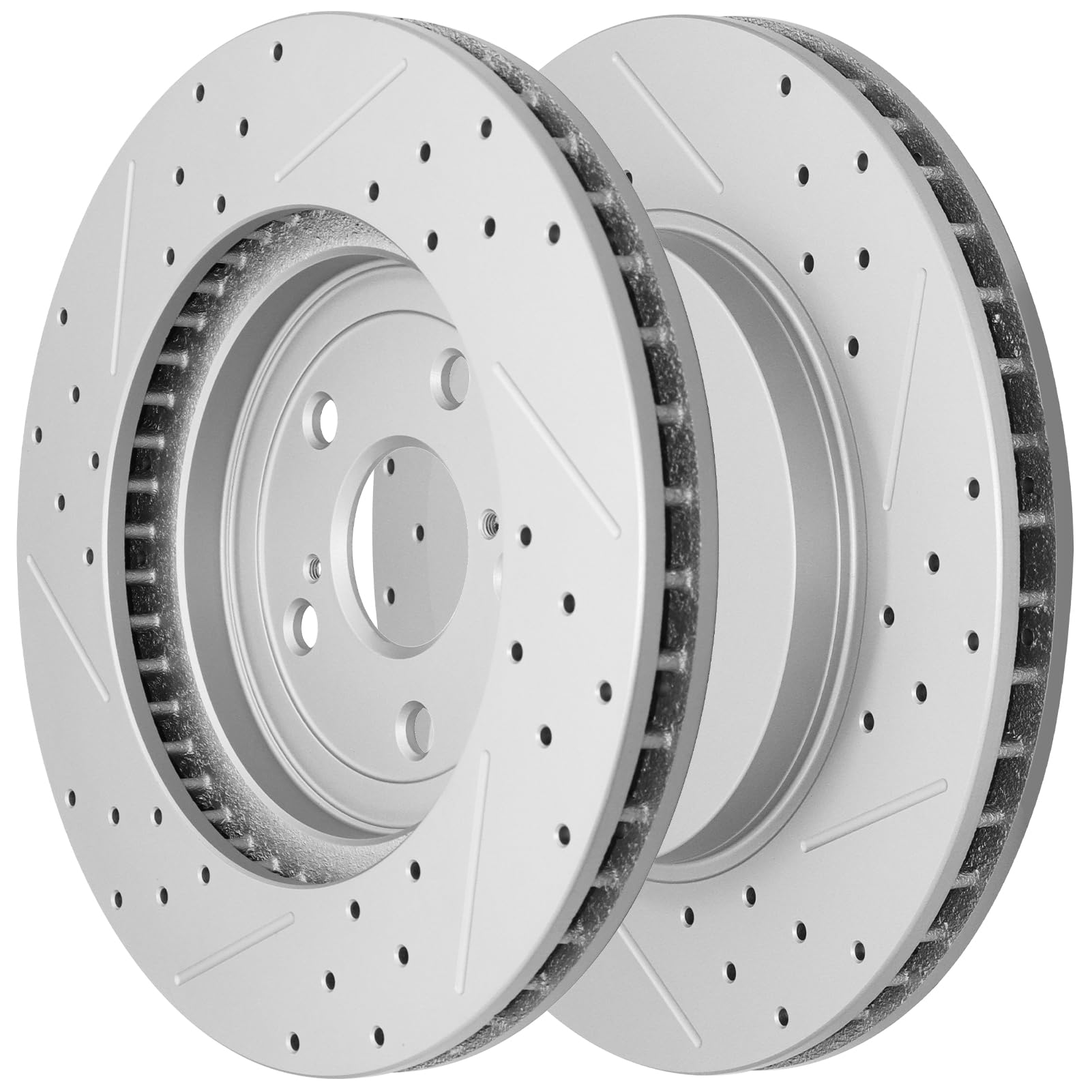 Disc Brake Rotor Front Drilled and Slotted Vented Rotors for 2004 Lexus Rx330 2006 2007 2008 Rx400H / 2006-2007 Toyota Highlander Hybrid, Hybrid Limited